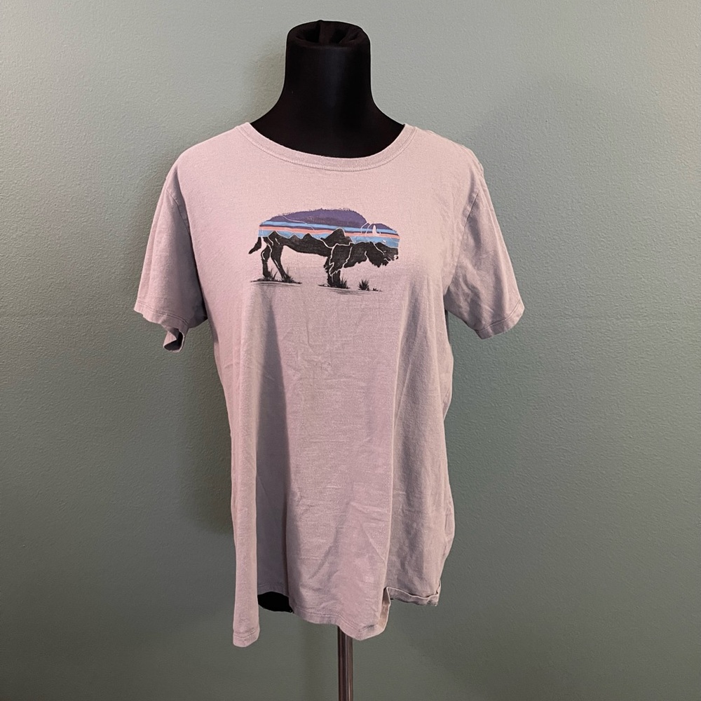 PATAGONIA  Women's Fitz Roy Bison Organic T-shirt - Feather Grey - 2